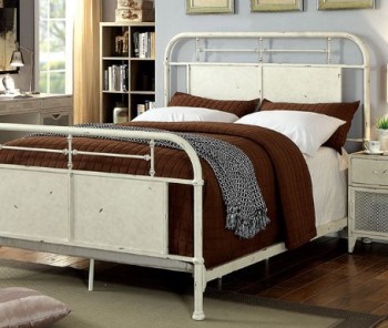 Furniture of America Haldus Distressed White Queen Bed