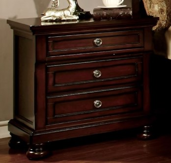 Furniture of America Northville Dark Cherry Finish 3-Drawer Nightstand