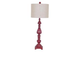 Crestview Tall Sculpted Red Table Lamp