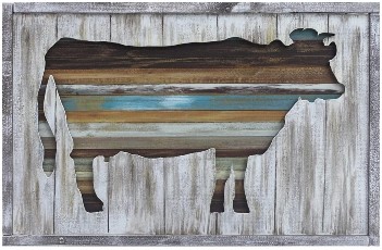 Crestview Cow Hardwood Wall Art Panel