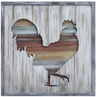 Crestview Rooster Hardwood Wall Art Panel