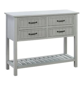 Crestview Madison Light Grey Console Table with 4 Drawers