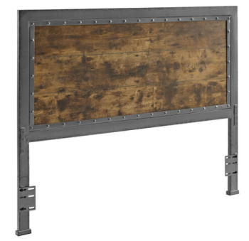 Stanley Ranger Industrial Hardwood & Metal Queen Headboard