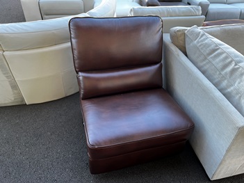 Brown Leather Armless Chair