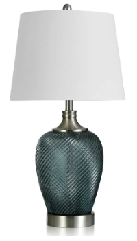Stylecraft Aqua Opaque Swirl Glass Table Lamp