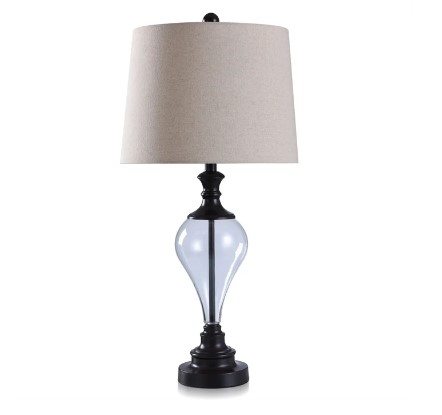 Stylecraft Restoration Bronze & Seeded Glass Table Lamp