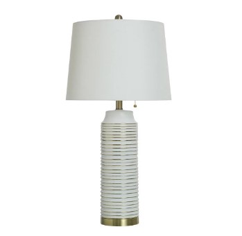 Stylecraft White & Gold Ceramic Table Lamp