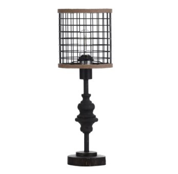 Stylecraft Dark Bronze Open Metal Mesh Table Lamp with Edison Bulb