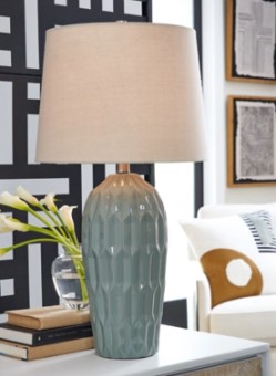 Ashley Hadley Pale Blue Ceramic Table Lamp 