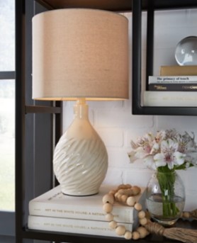 Ashley Garland Cream Ceramic Table Lamp 