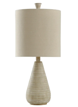 Stylecraft Light Beige & Ivory Striped Table Lamp