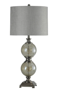 Stylecraft Black Nickel & Glass Table Lamp