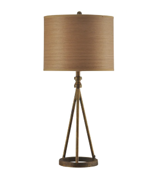 Stylecraft Millbrook Iron Table Lamp with Round Copper Shade