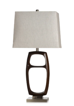 Stylecraft Wood Bridge Table Lamp with USB & Outlet