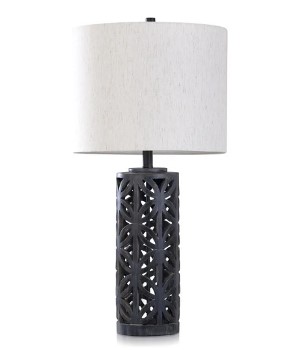 Stylecraft Malta Black Open Work Table Lamp