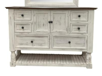 Vintage Furniture Martha Dresser in Nero White with Ashe Grey Accents