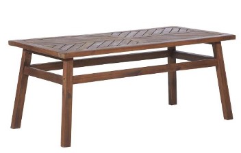 Stanley Ranger Outdoor Dark Brown Wood Chevron Coffee Table