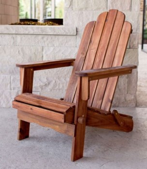 Stanley Ranger Outdoor Brown Acacia Wood Adirondack Chair