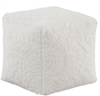 Homelegance Off-White Faux Fur Pouf Cube