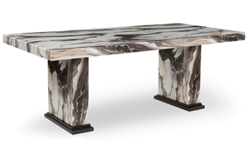 Ashley Jacqueline Replicated Marble Trestle Dining Table