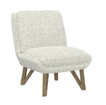 Emerald Emerson Plush White Armless Accent Chair