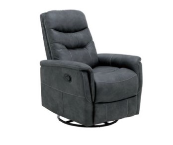 Emerald Danyon Charcoal Microsuede Swivel Glider Recliner