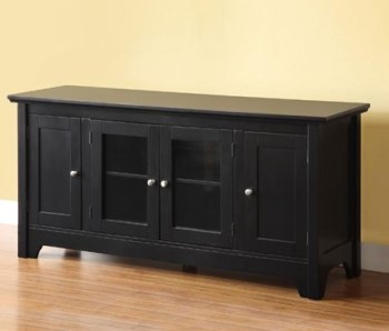 Stanley Ranger 52-Inch Black TV Stand with Glass Doors