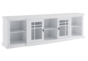 Stanley Ranger White 80-Inch TV Stand with Glass Doors