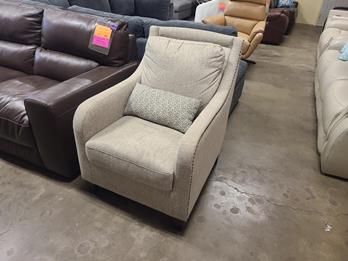 Sydney Beige Fabric Accent Chair With Nailhead Trim
