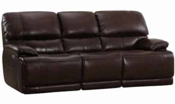 Simon Li Aleena Dark Brown Leather Power Reclining Sofa