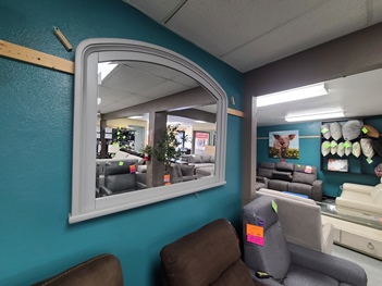 Cambridge Arched Grey Hardwood Framed Mirror