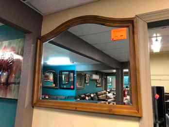 Ashley Arched Light Maple Finish Mirror