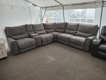 Jason Furniture Adelaide Fabric 6-Piece Power Reclining Sectional with Power Headrests (blemish)