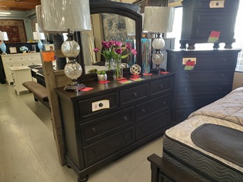 Homelegance Begonia Charcoal 7-Drawer Dresser with Mirror