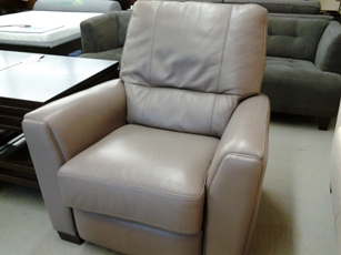 Martha Stewart Kyle Leather Recliner in Granite