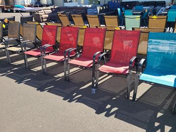 Outdoor Red Mesh Arm Chair
