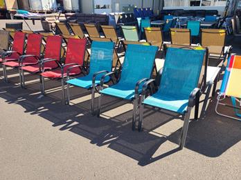 Outdoor Turquoise Mesh Arm Chair