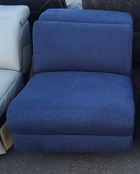 Jason Furniture Blue Fabric Armless Chair