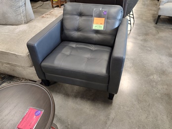 Dark Blue Leather Chair