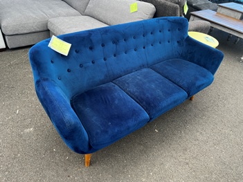 Nelson Blue Velvet Sofa