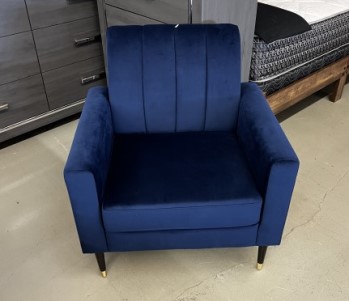 Navy Blue Velvet Accent Chair