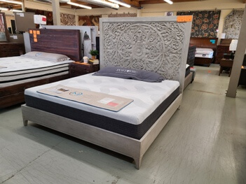 Modus Boho Chic White-Washed Cal King Bed (blemish)