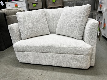 Aiden & Ivy Holley White Boucle Fabric Accent Chair