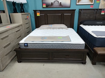 Universal Branson Dark Walnut Finish King Storage Bed (blemished)