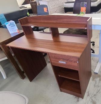 Maple Finish Desk with Hutch & Storage