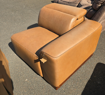 Aline Butternut Leather One-Arm Dual Power Recliner