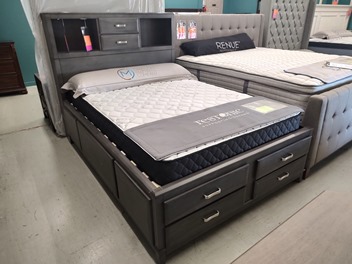 Ashley Caitir King Storage Bed with Bookcase Headboard (blemish)