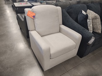 Easley Cashmere Off-White Fabric Swivel Glider