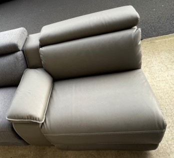 Jason Furniture Florida Charcoal Leather One-Arm Power Recliner