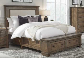 Universal Charleigh Light Walnut Finish King Storage Bed (blemished)